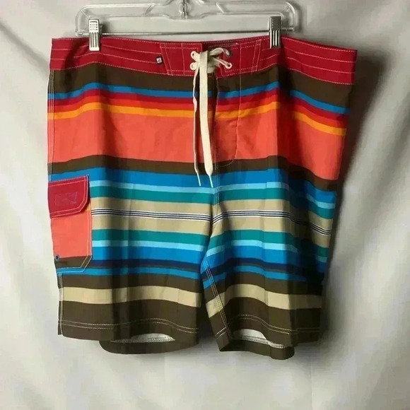 SPERRY TOP SIDER MENS SIZE 38 BOARD SHORTS MULTICOLOR STRIPES DRAWSTRING… - Picture 2 of 13